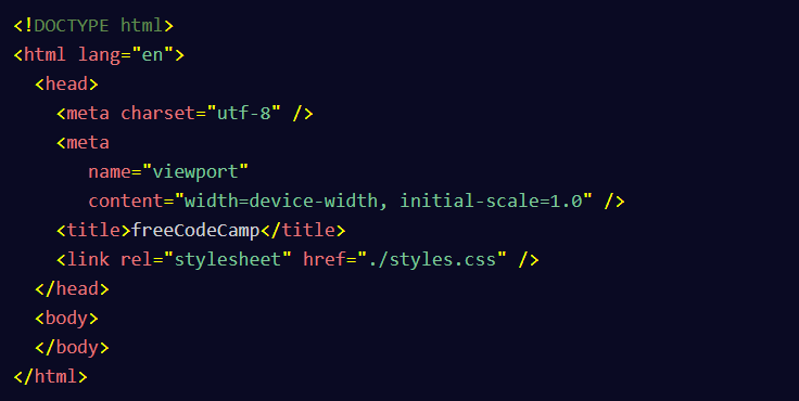 Syntax example HTML boilerplate.